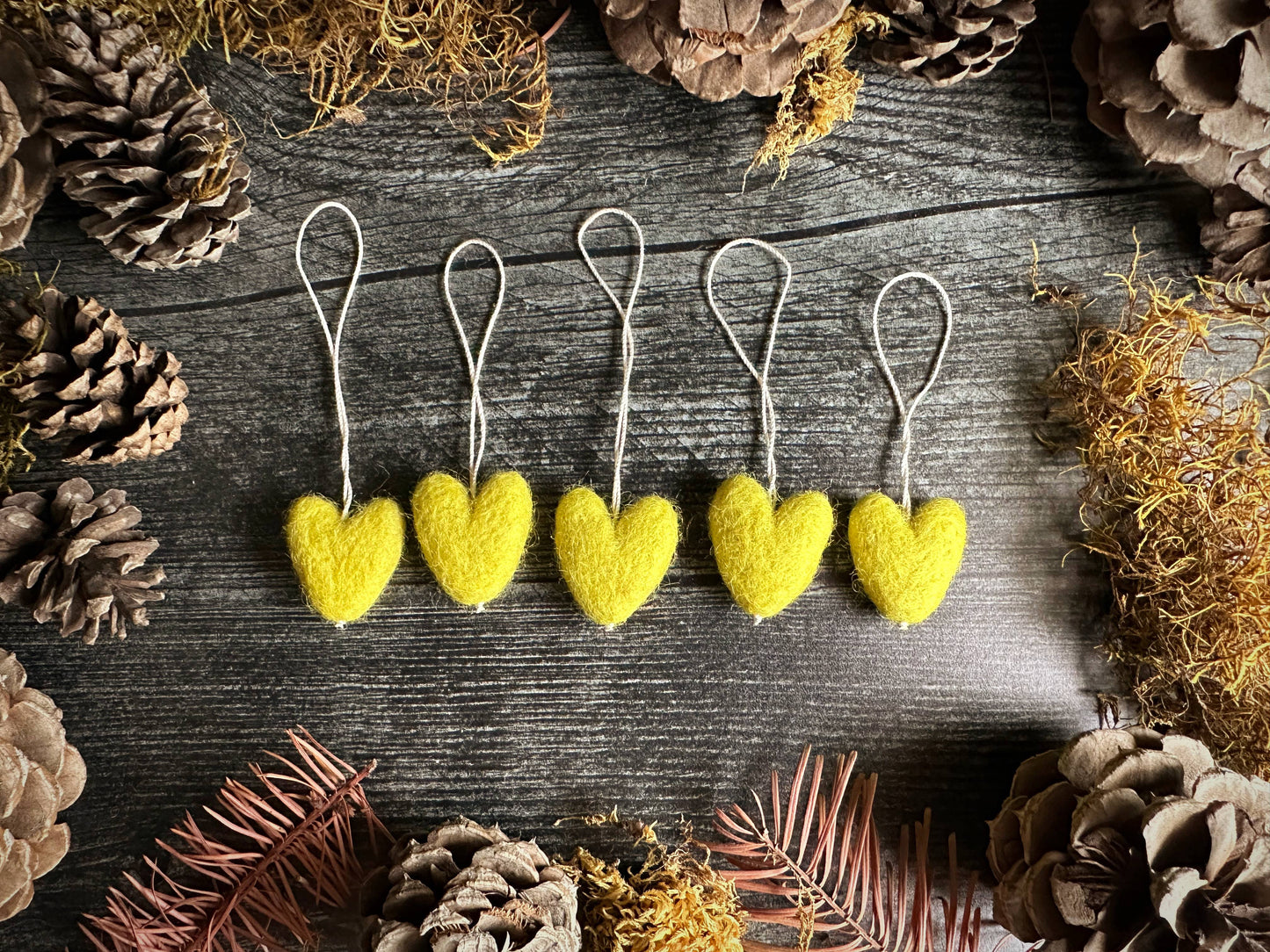Felted Wool Mini Heart Ornament