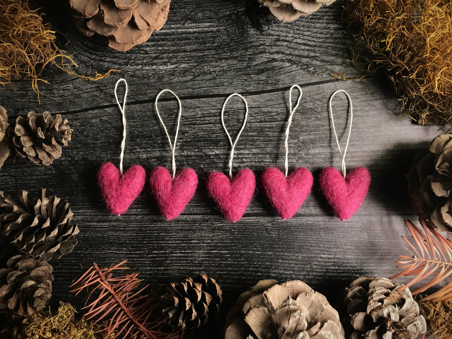 Felted Wool Mini Heart Ornament