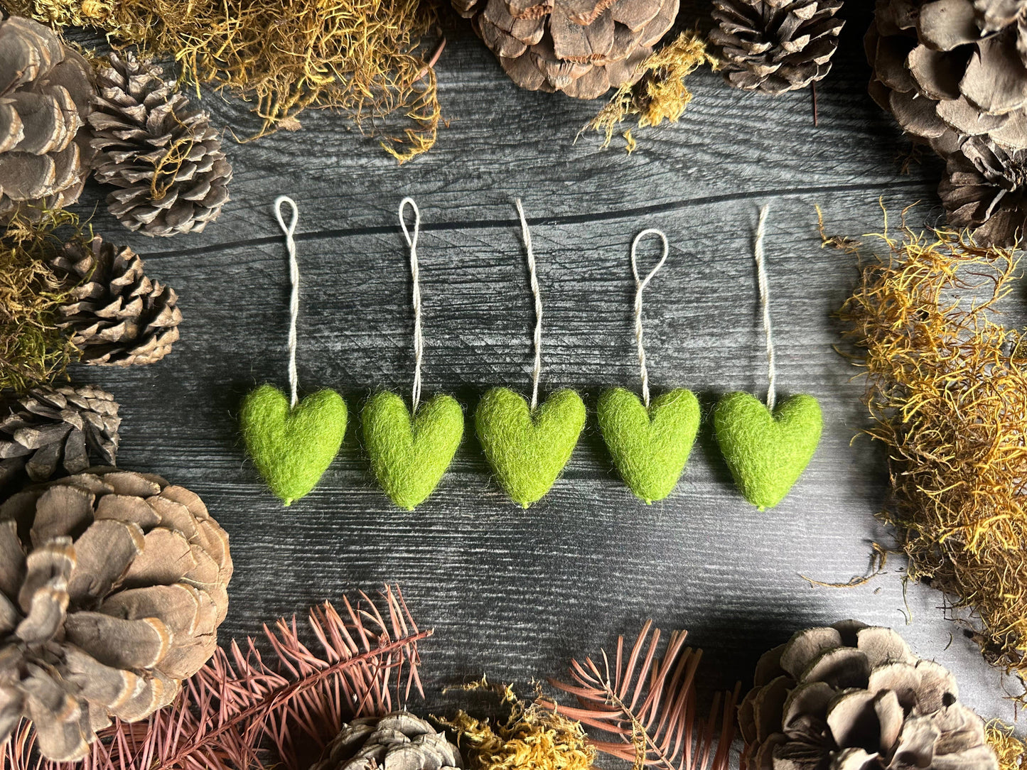 Felted Wool Mini Heart Ornament