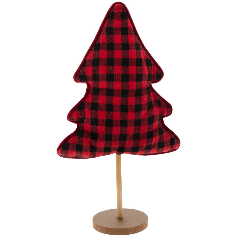 19" Tall Red & Black Plaid Tree Christmas Décor