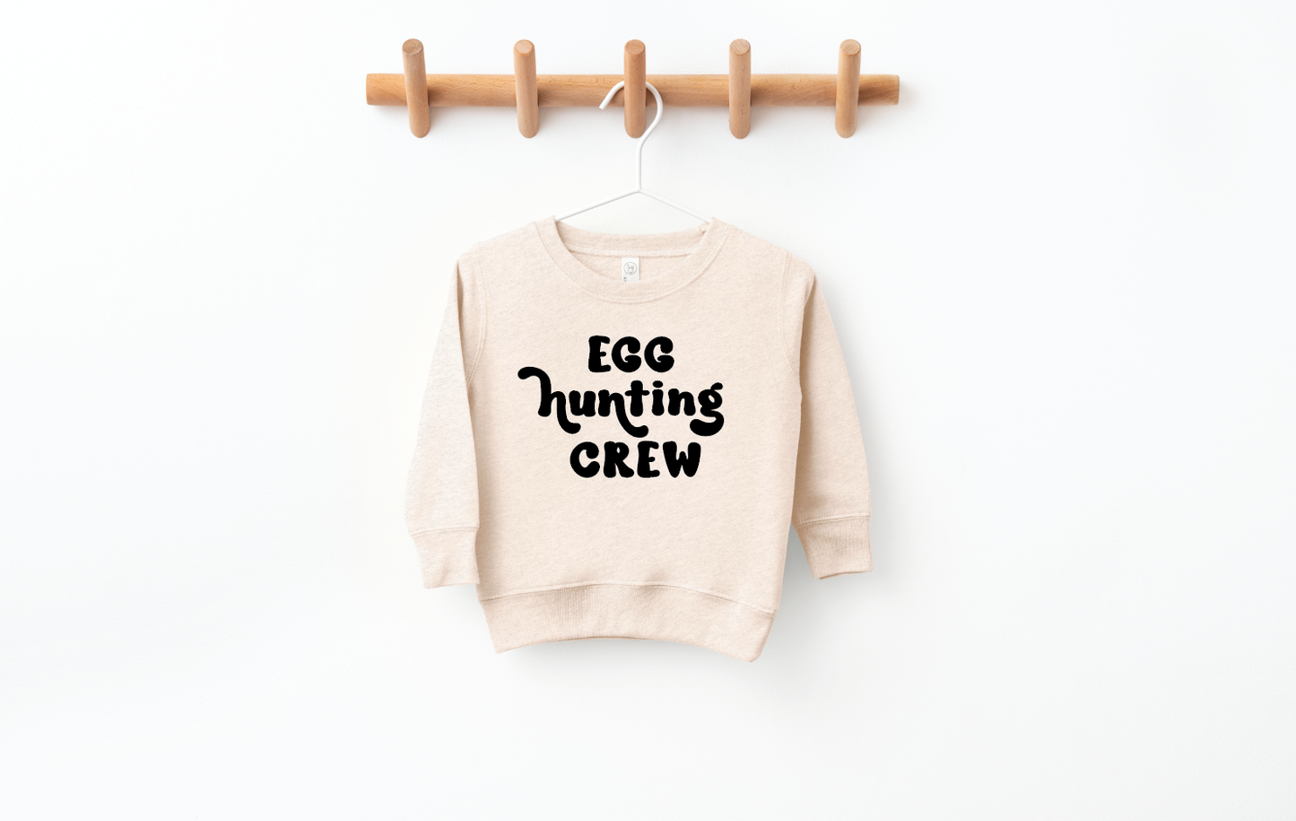 Egg Hunting Crew Natural Pullover - Easter: 6/7T