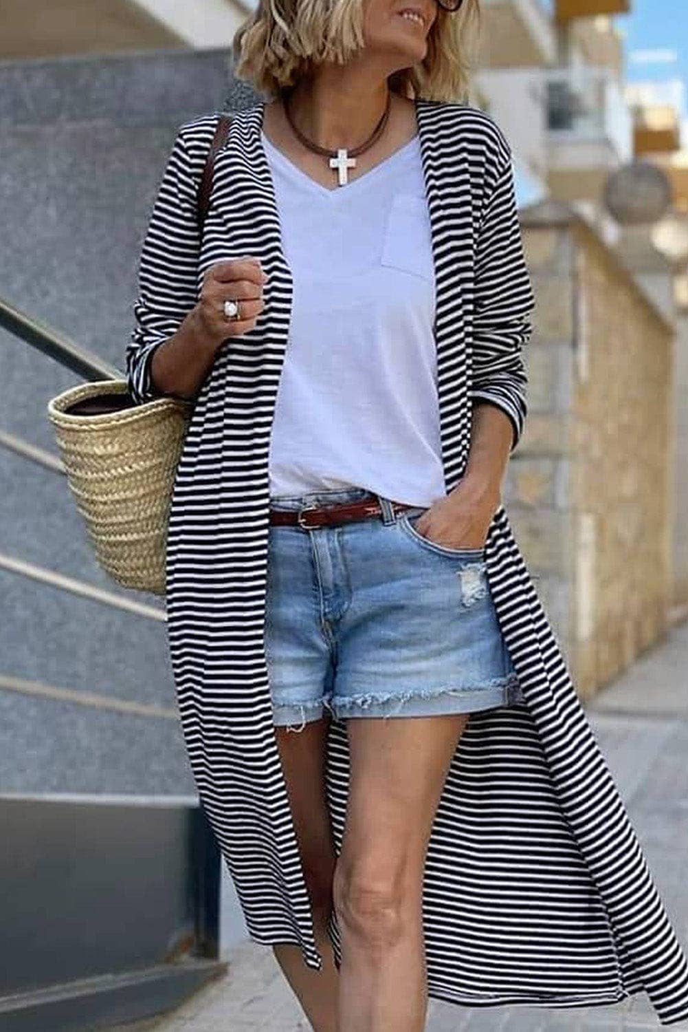 Jemma Striped Long Cardigan | S-XL….large