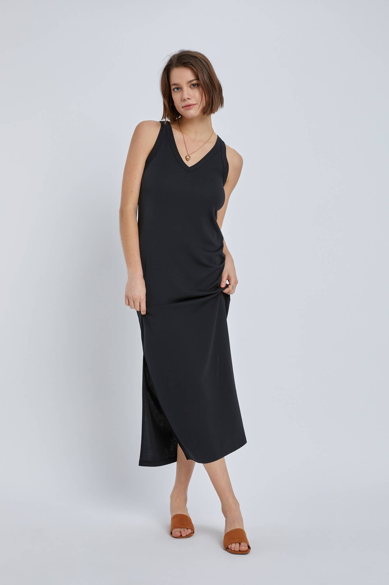 Basic V-neck Maxi Dress…small