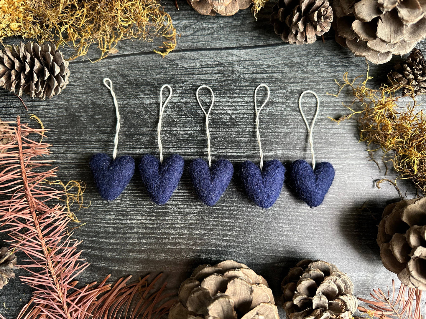 Felted Wool Mini Heart Ornament