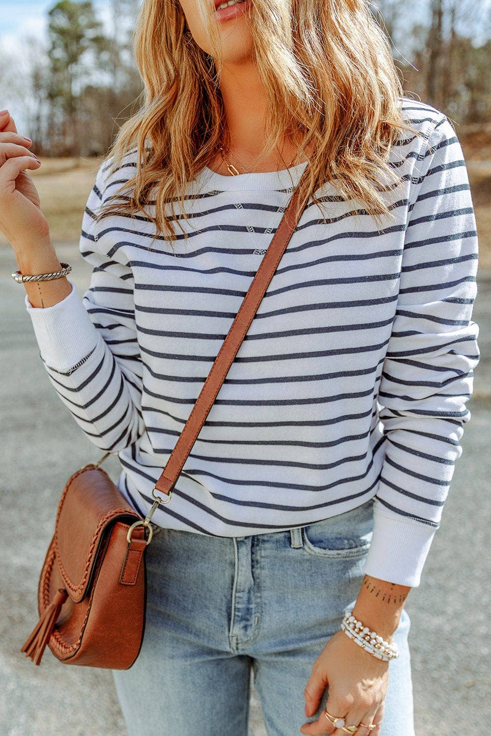 Jazmin Striped Long Sleeve Top | S-XL…small