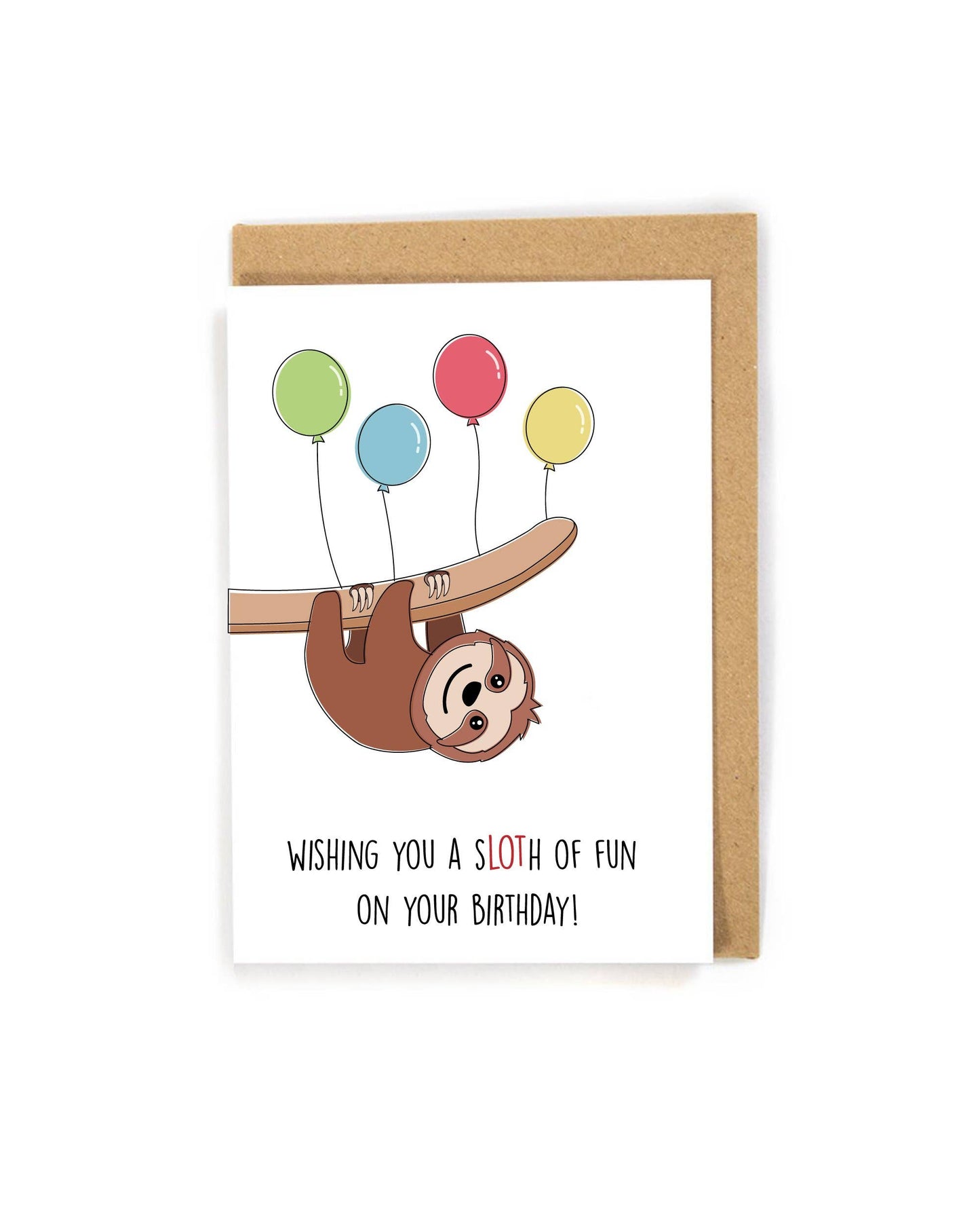 Sloth Birthday Card