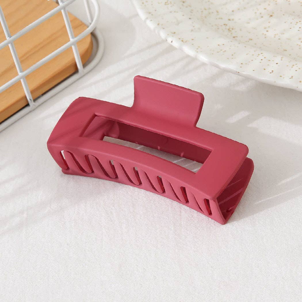 Solid Rectangular Hair Claw clip…rust