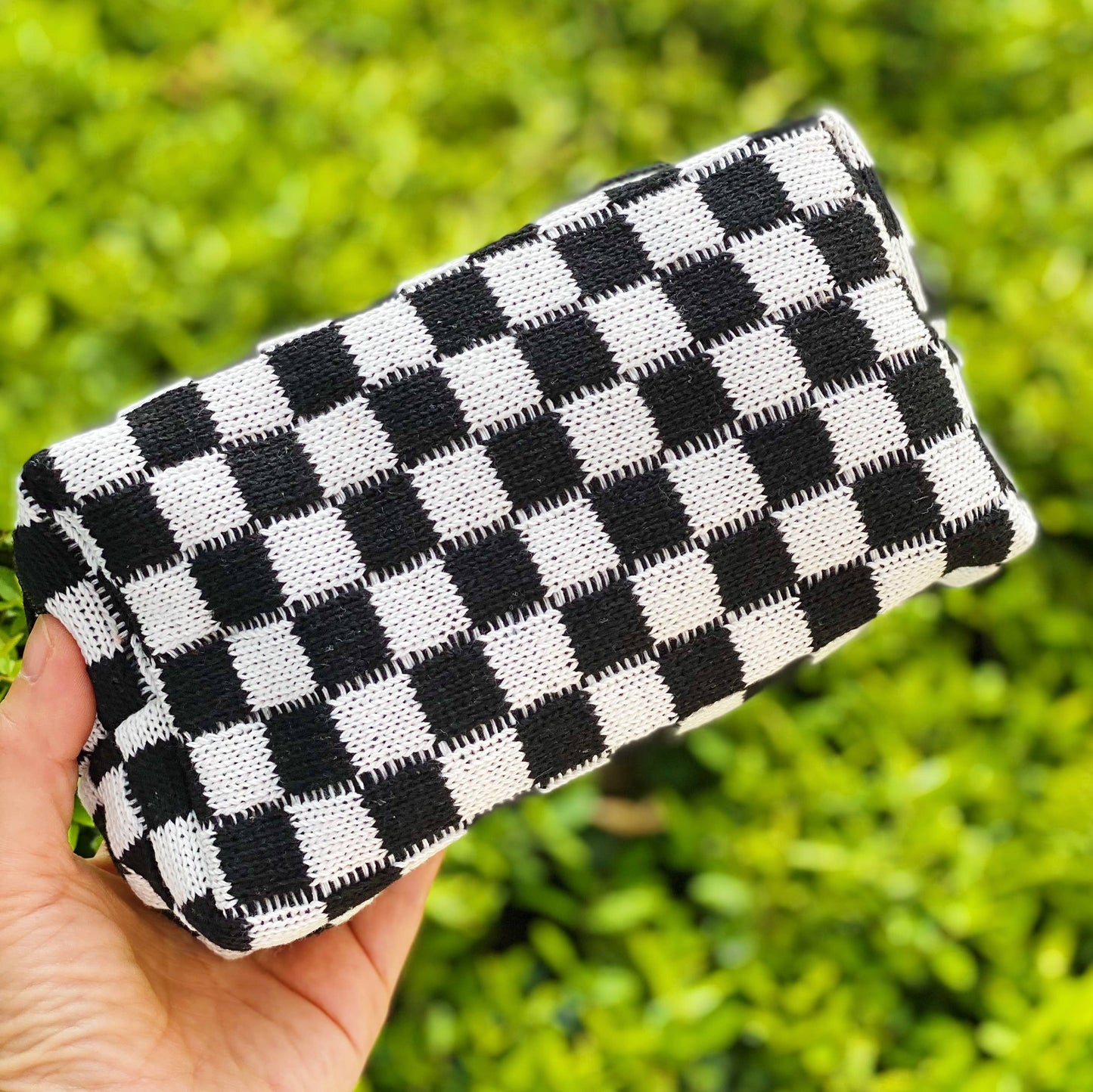 Check Yourself Cosmetic Bag…black checkered