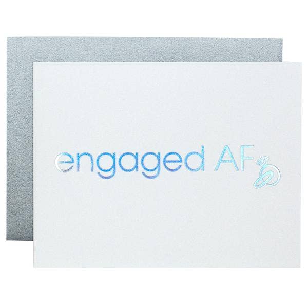 Chez Gangé Engaged AF Letterpress Card