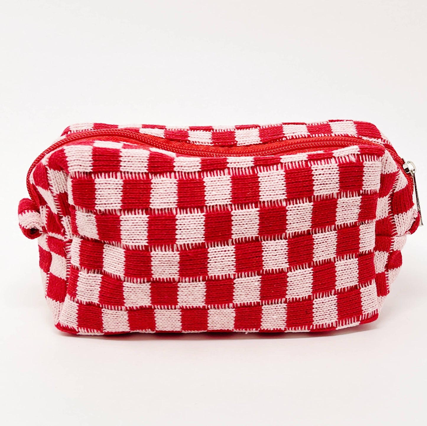 Check Yourself Cosmetic Bag…red pink checkered