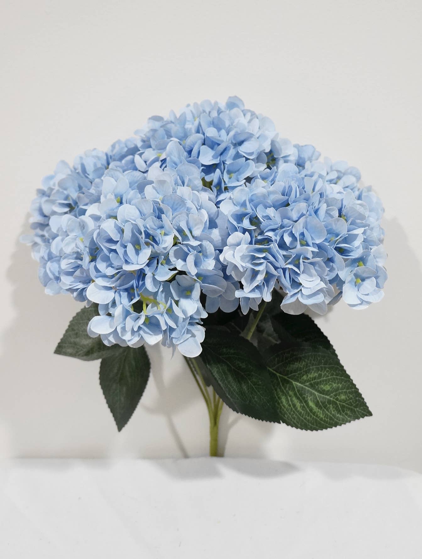 18" Super Soft Silk Hydrangea Artificial Flower Bush Blue