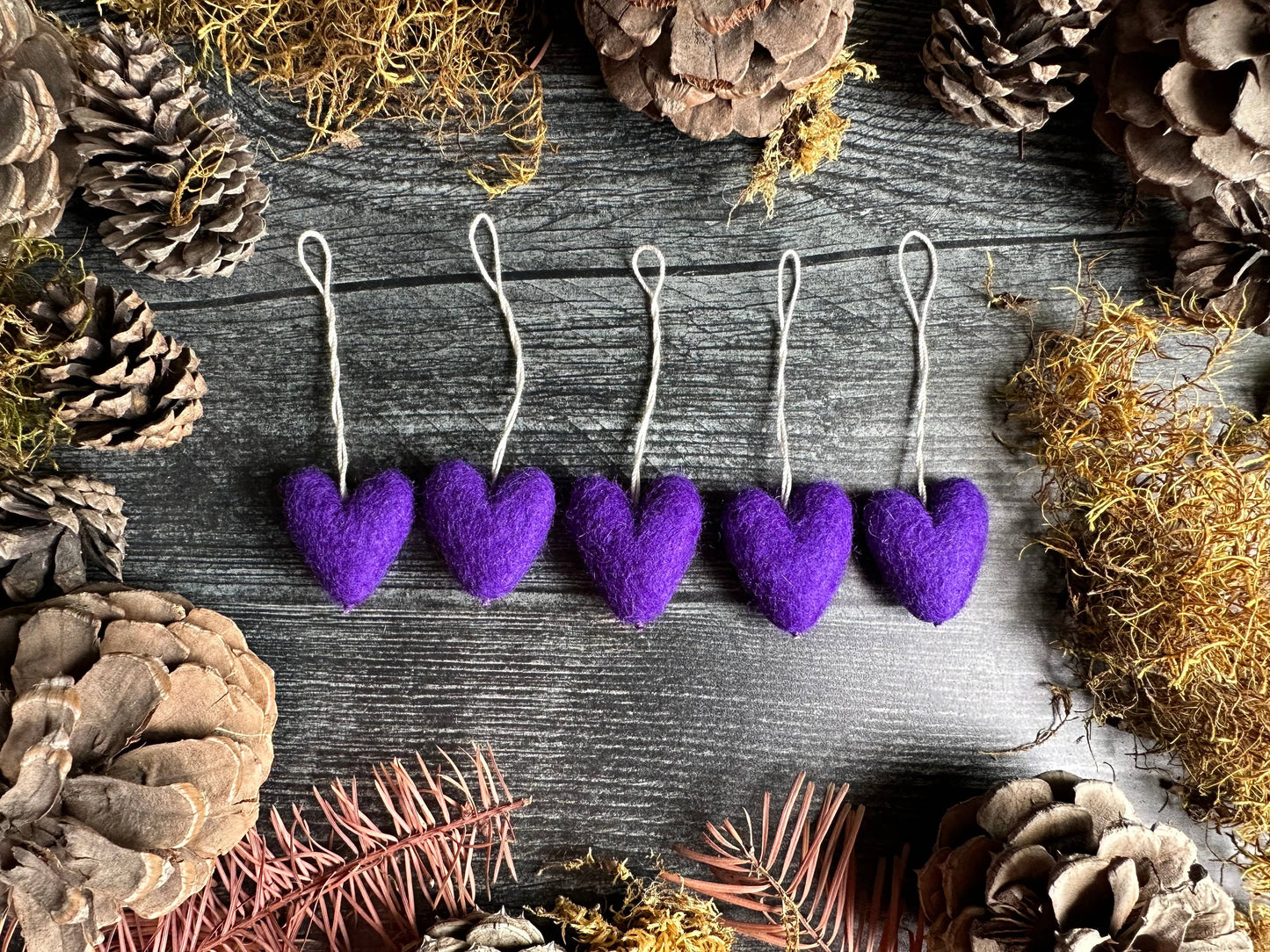 Felted Wool Mini Heart Ornament