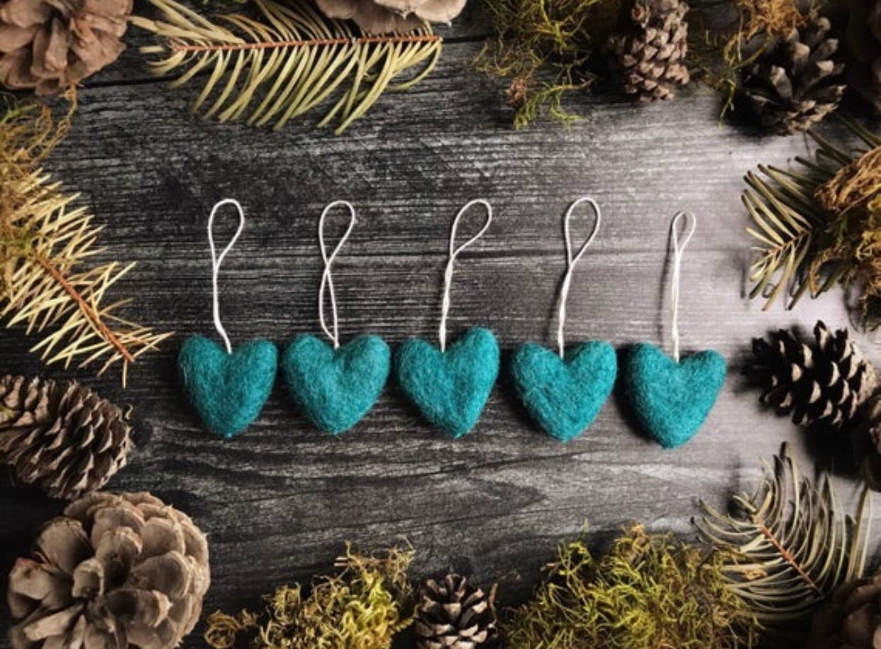 Felted Wool Mini Heart Ornament
