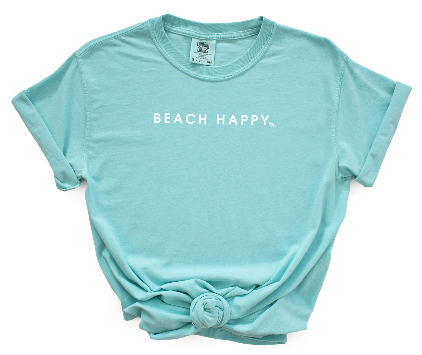 Beach Happy Comfort Colors Graphic Tee: Small