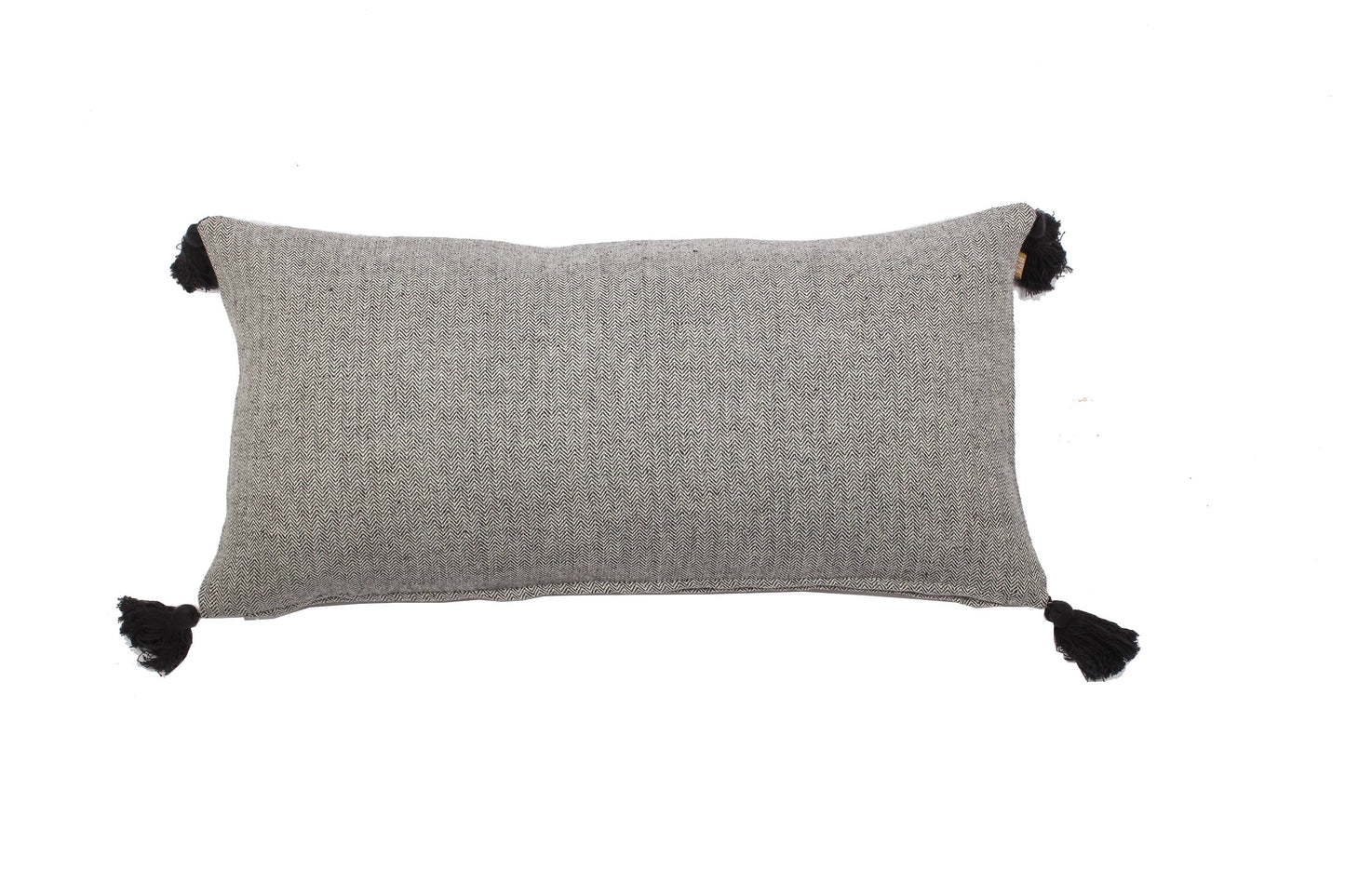 Pillow (Lumbar) Dark Slate Herringbone 24"L