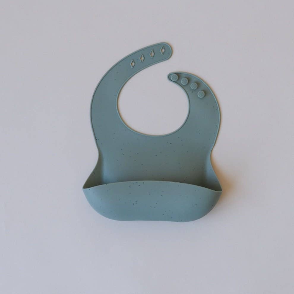 Speckled Silicone Bib: Sage Speckle