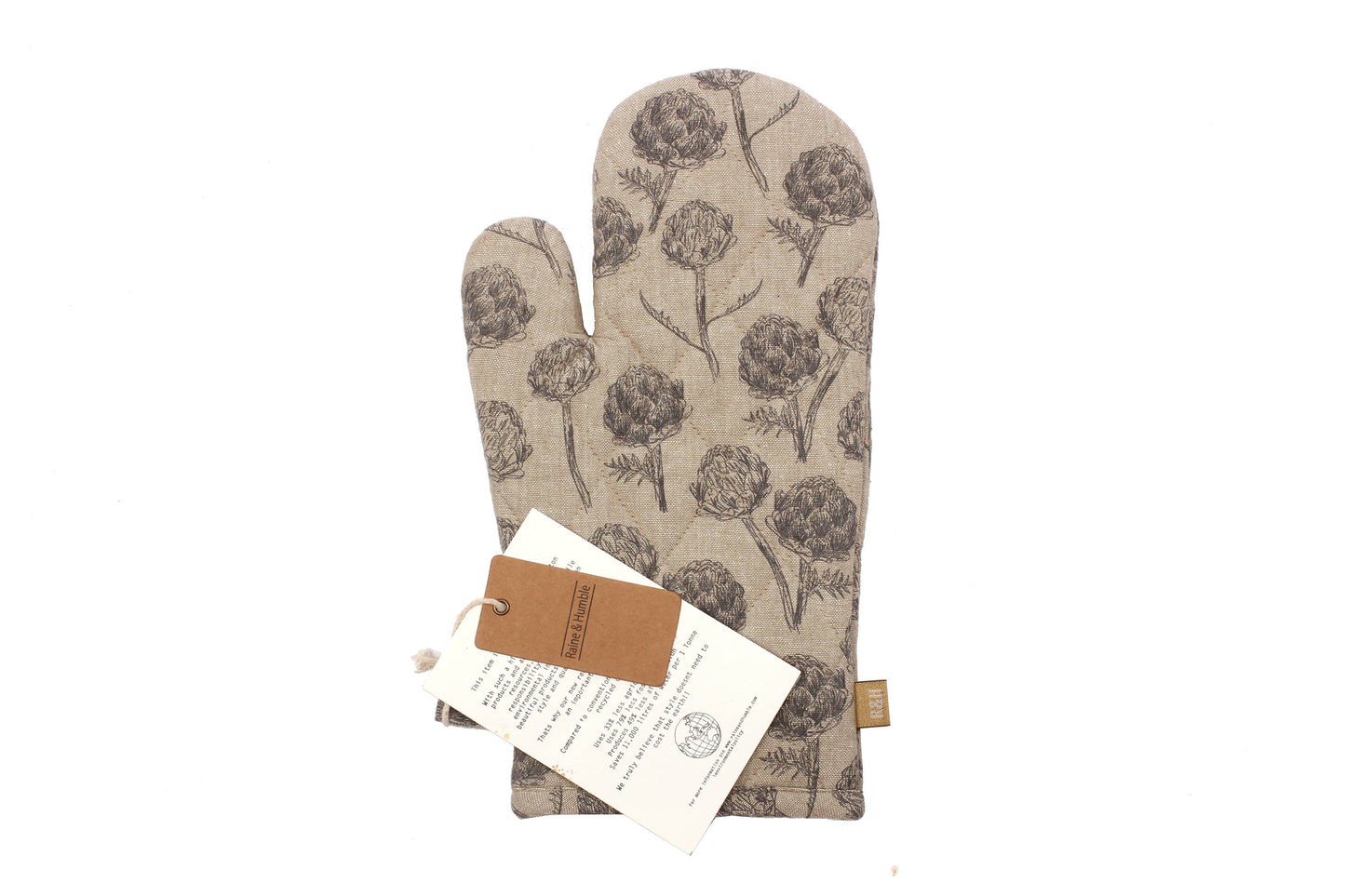 Oven Gloves Artichoke in Charcoal