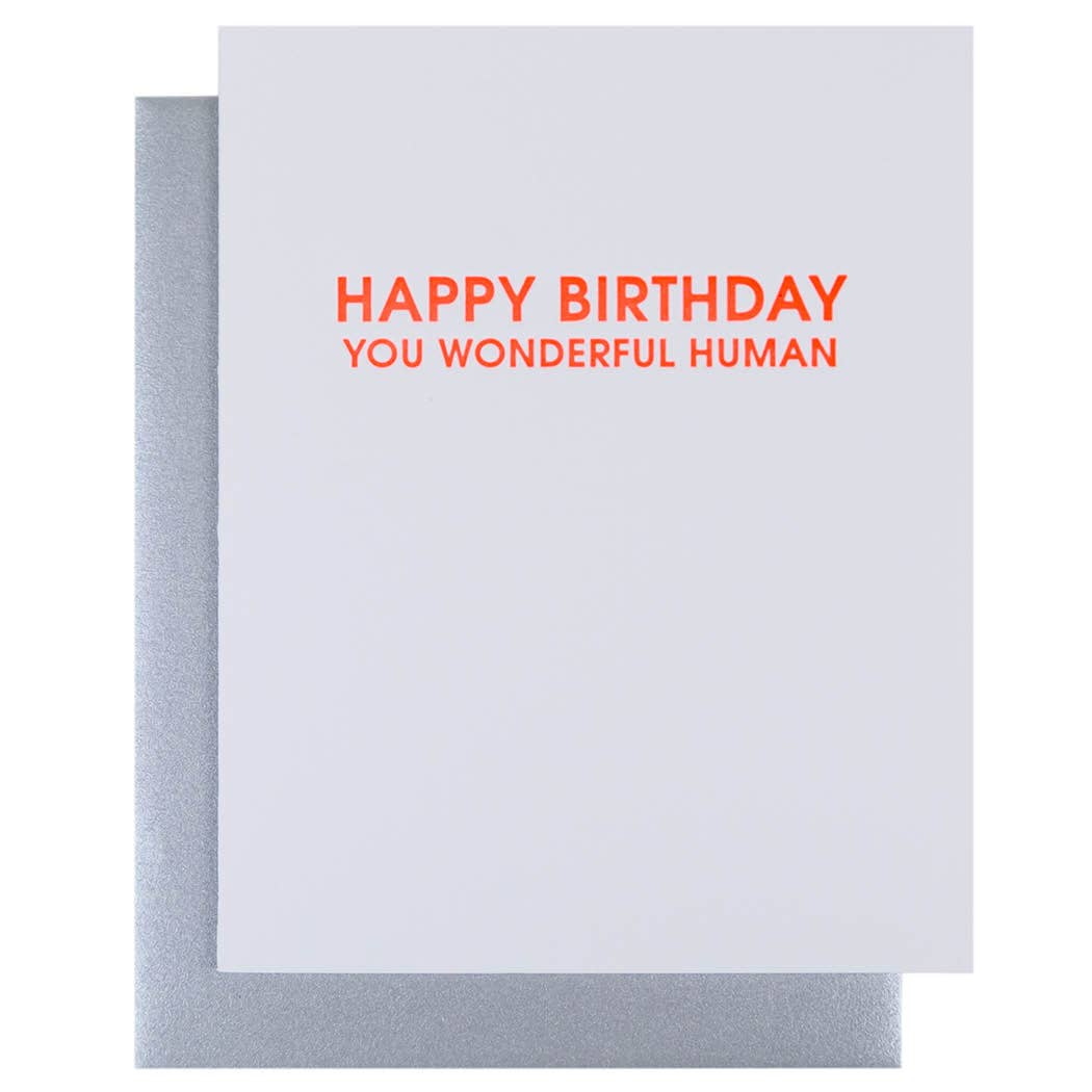 Wonderful Human Birthday - Letterpress Birthday Card
