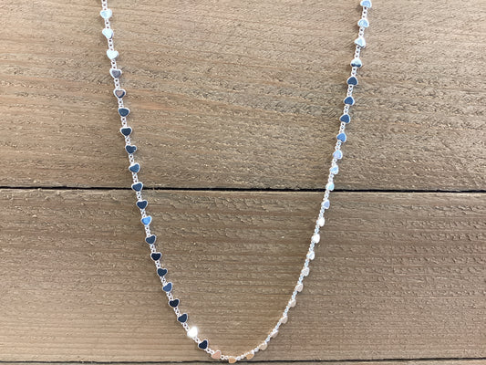 Glee row of hearts necklace/ silver
