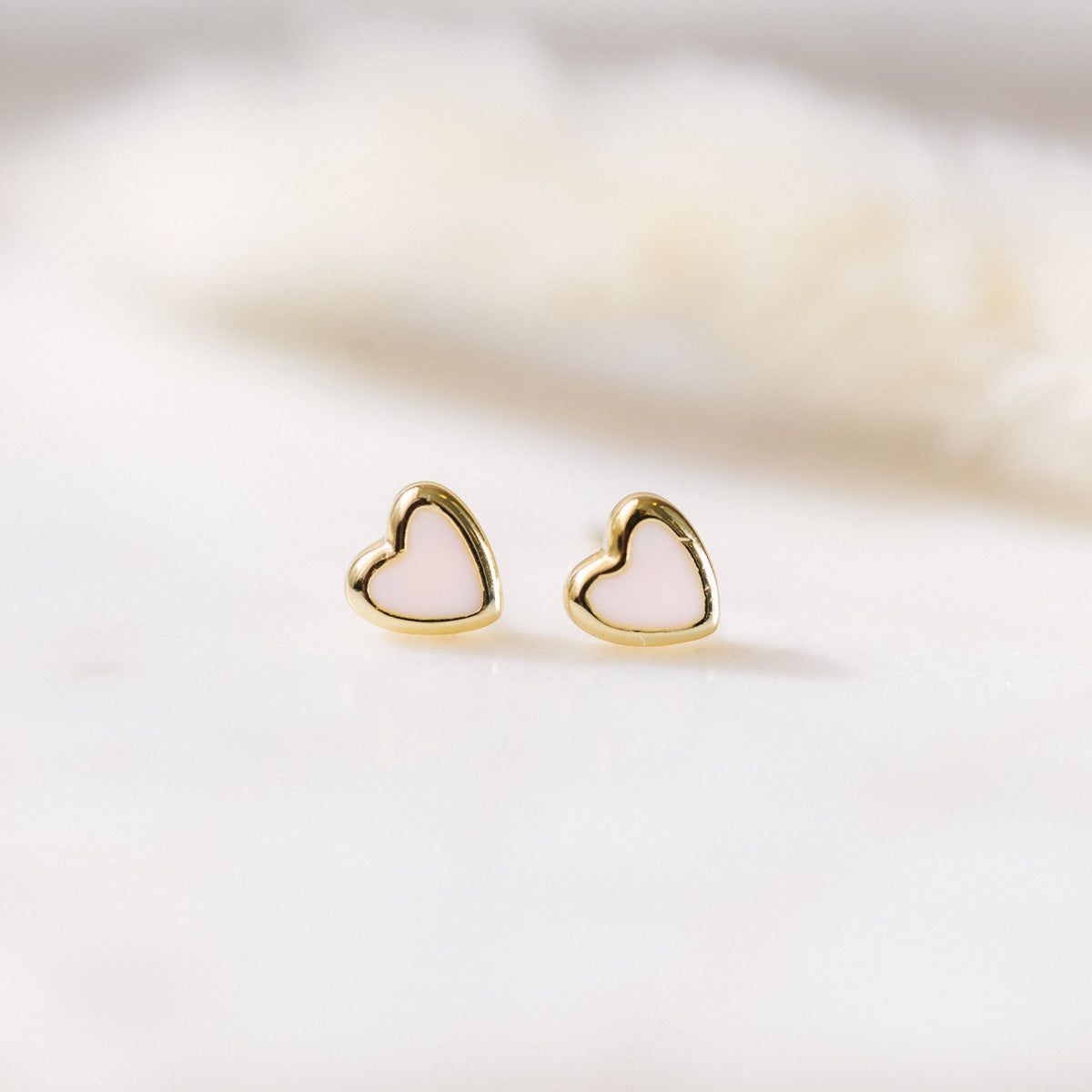 Cherish Studs-Pink: Gold