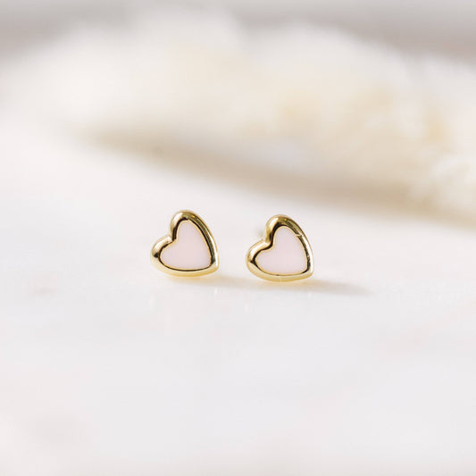 Cherish Studs-Pink: Gold