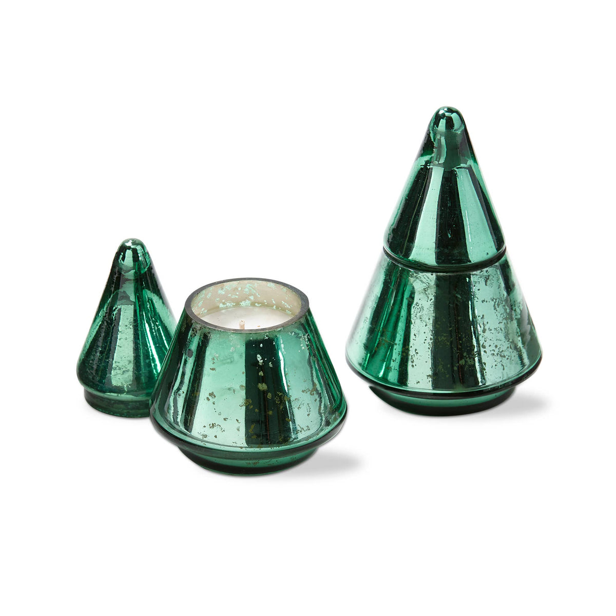 SALE Tree Candle With Lid Evergreen Wreath - Green