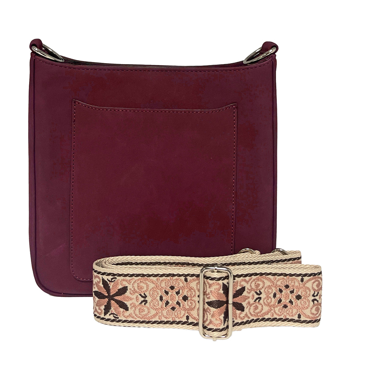 🍁 ASHLEY SUEDE VEGAN LEATHER CROSSBODY: FIRE RED