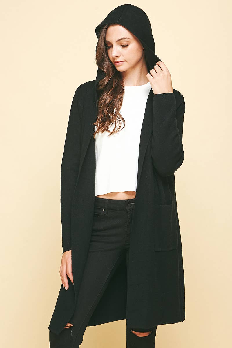 OPEN KNIT CARDIGAN - 3764W: ESPRESSO / SM