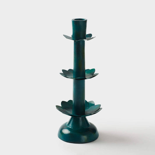 Lily Tapered Candleholders: Green / Large