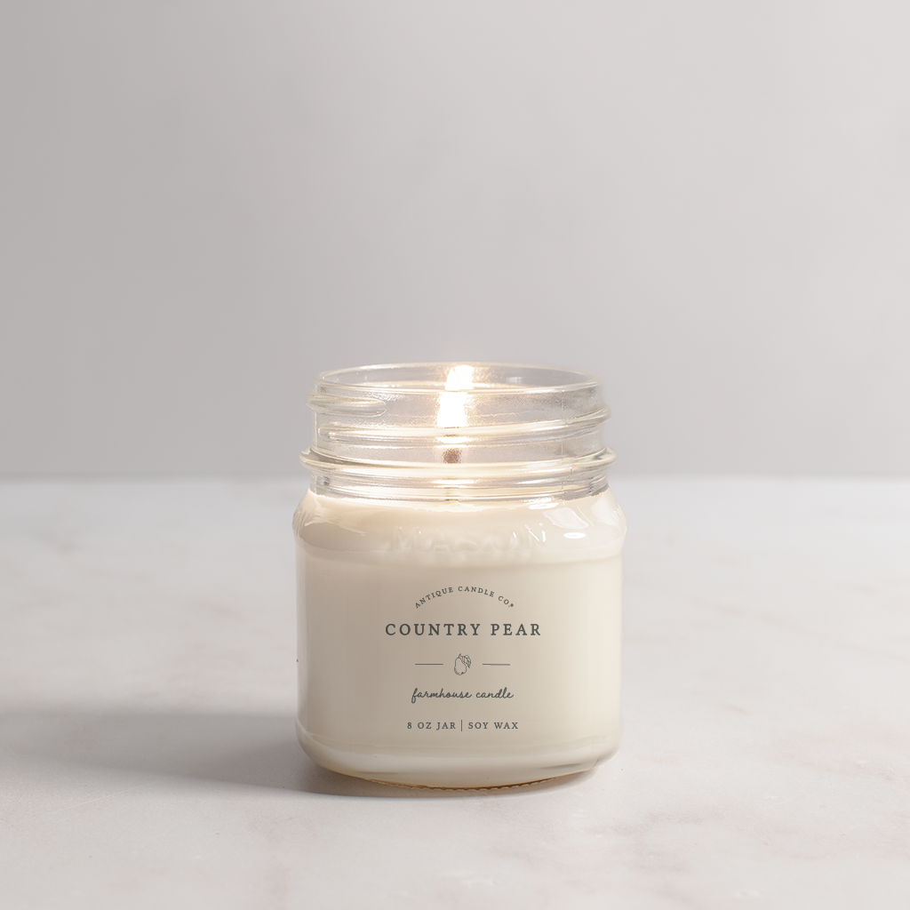 Country Pear - Soy Wax Mason Jar Candle: 8 oz