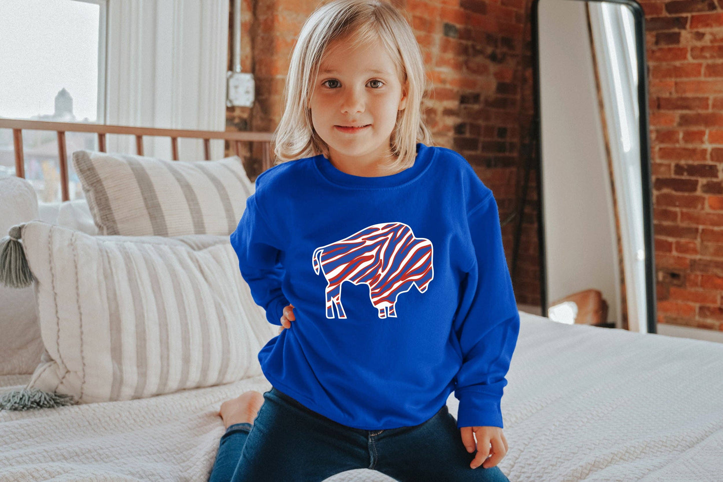 Buffalo Kid's Sweatshirt: Blue / 4T