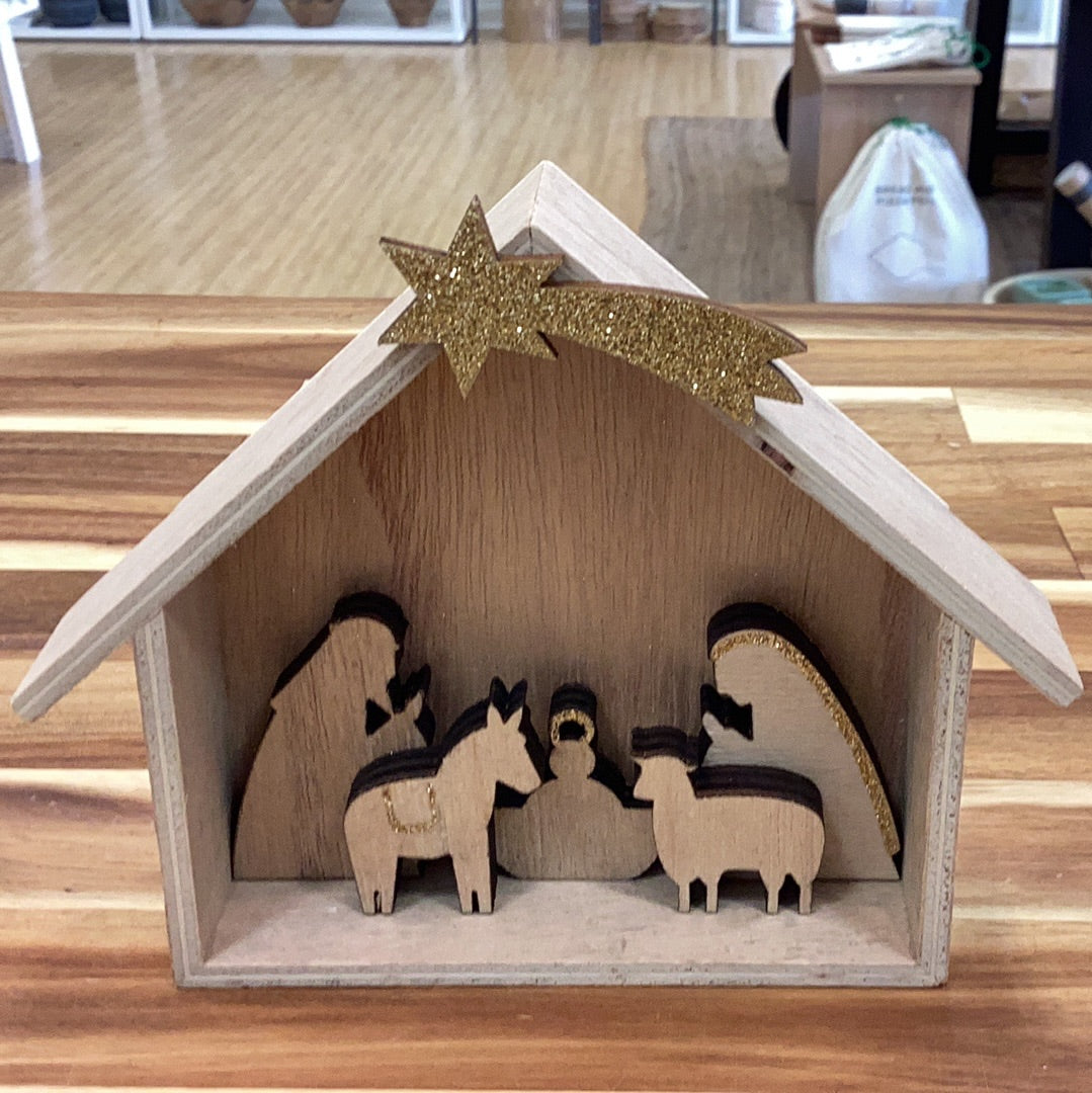 Wood nativity…set of 6