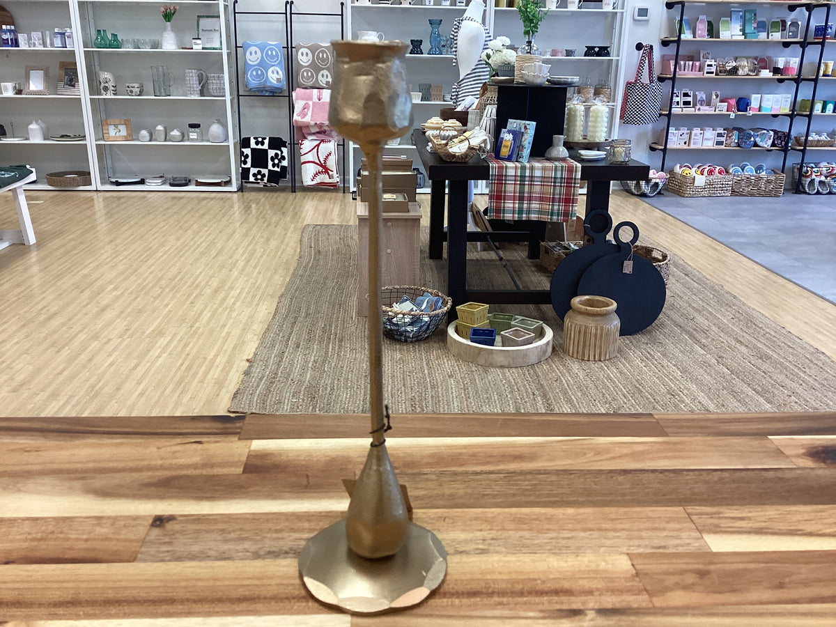 Cast iron taper candle holders (gold) two sizes