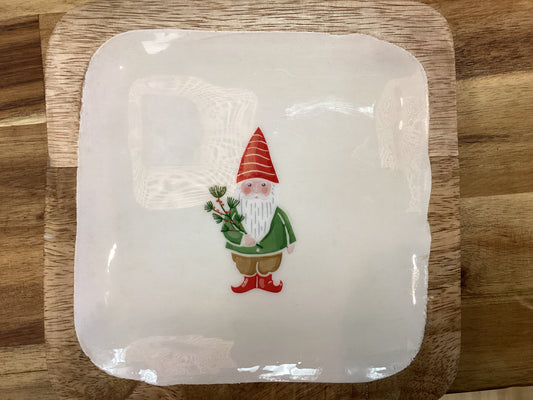 Platter mango wood with enamel