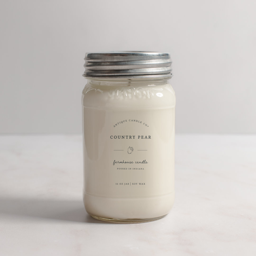 Country Pear - Soy Wax Mason Jar Candle: 8 oz