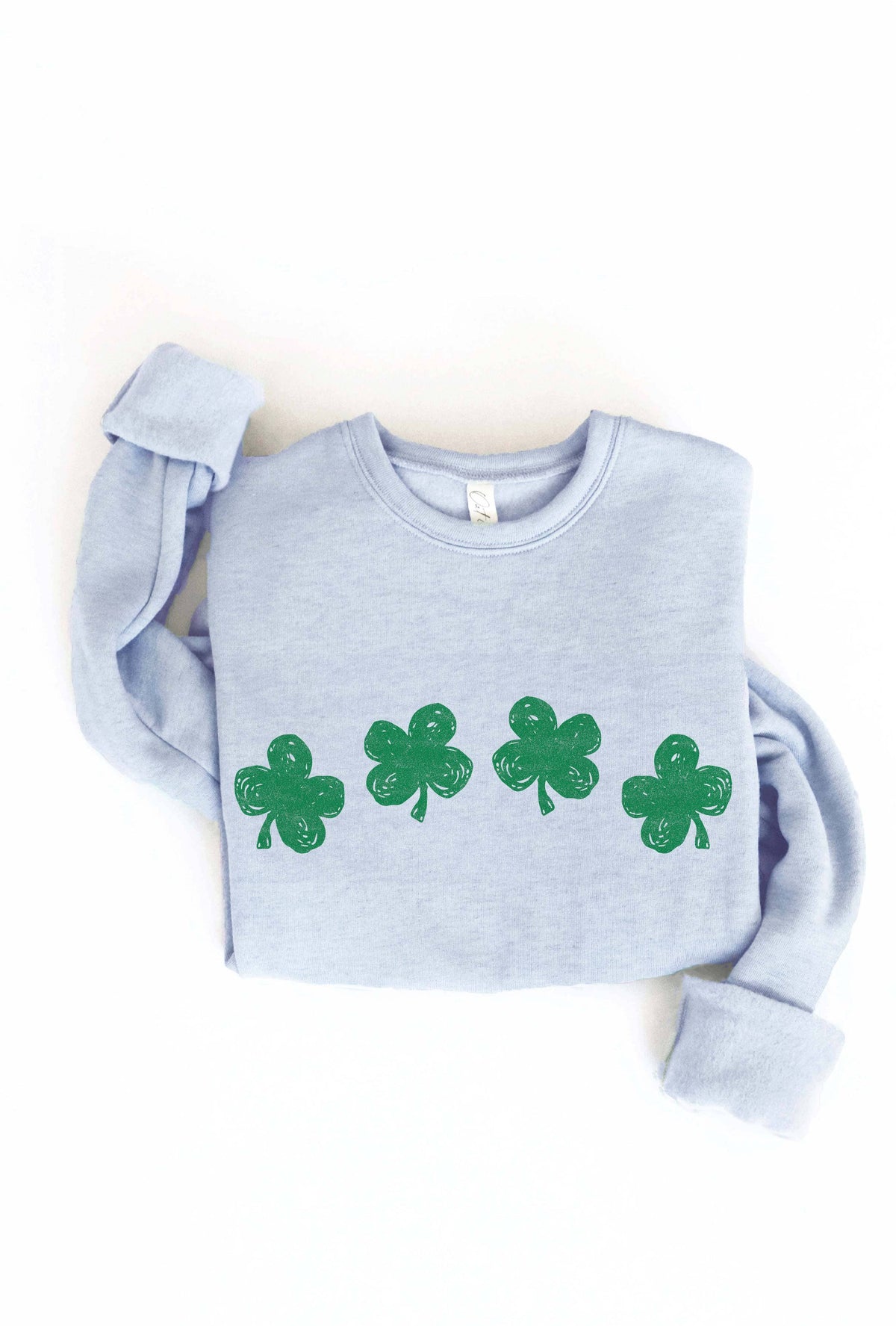 CLOVER ROW Graphic Sweatshirt: ATHLETIC HEATHER / XL