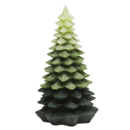 Green Large Chunky Leaf Tree Candle - Green