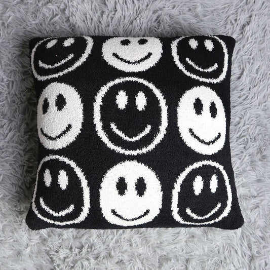 Happy Face Pillow: Black