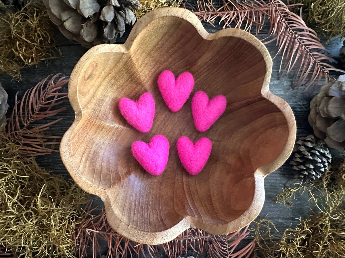 Wool Heart | Felted Wool Mini Decor | 23 Colors: Jasper Green
