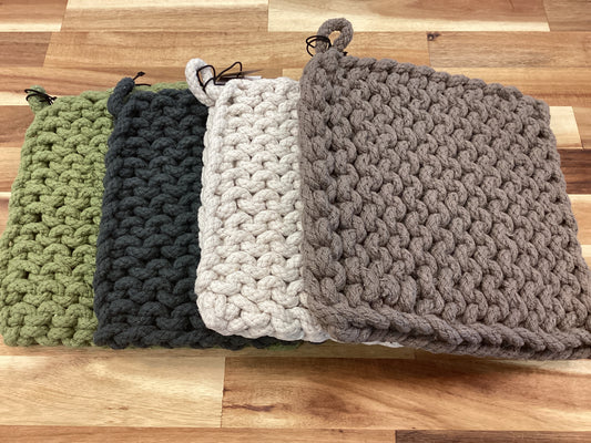 8” square crocheted pot holder