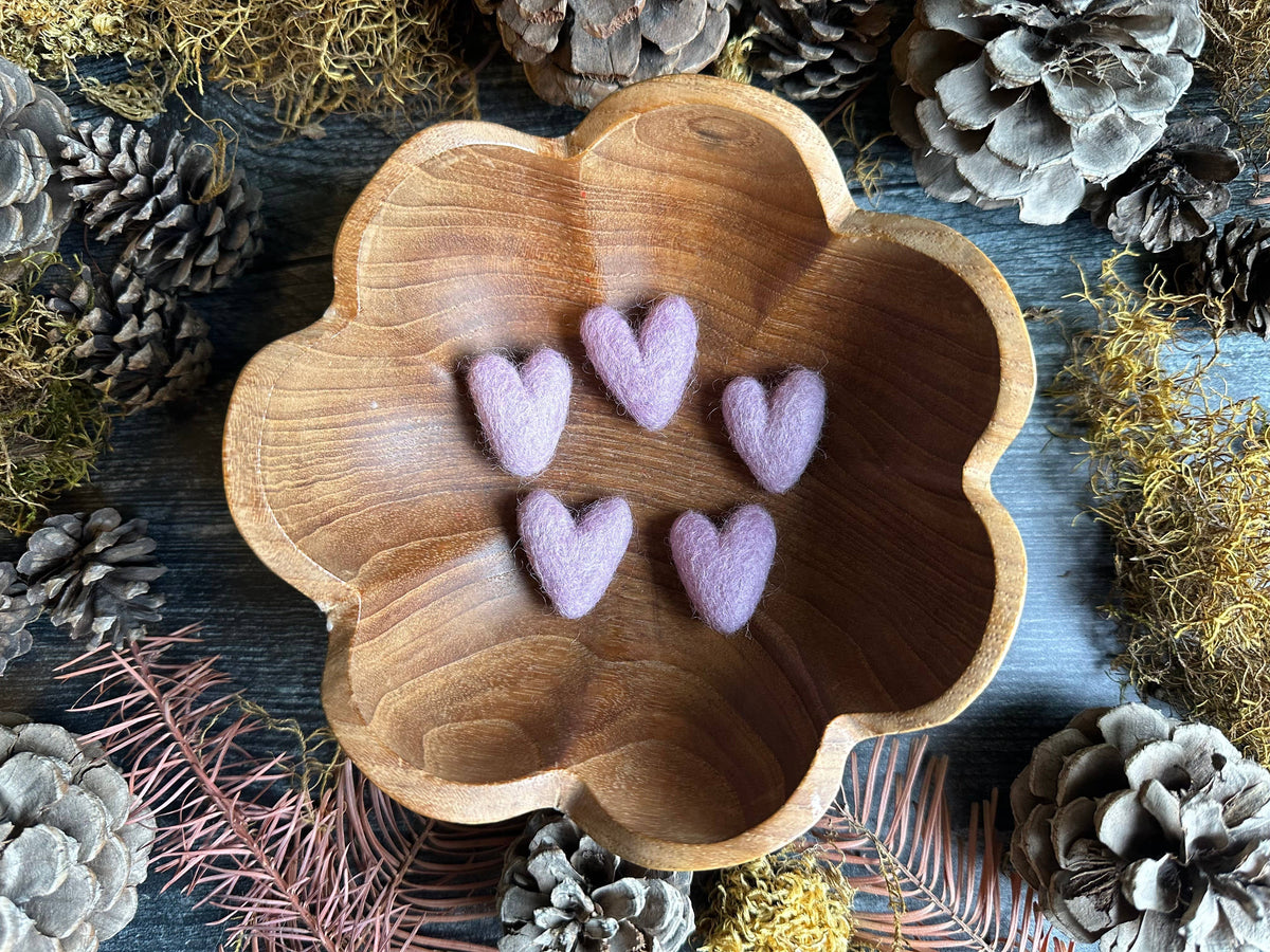 Wool Heart | Felted Wool Mini Decor | 23 Colors: Jasper Green