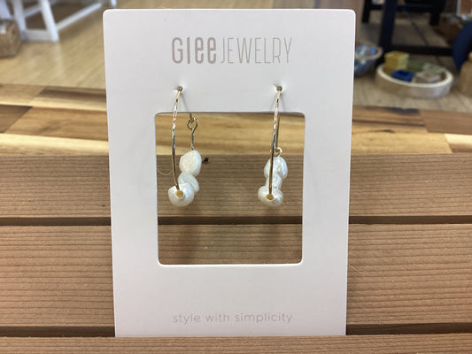 Glee Brooklin hoops gold/white pearl