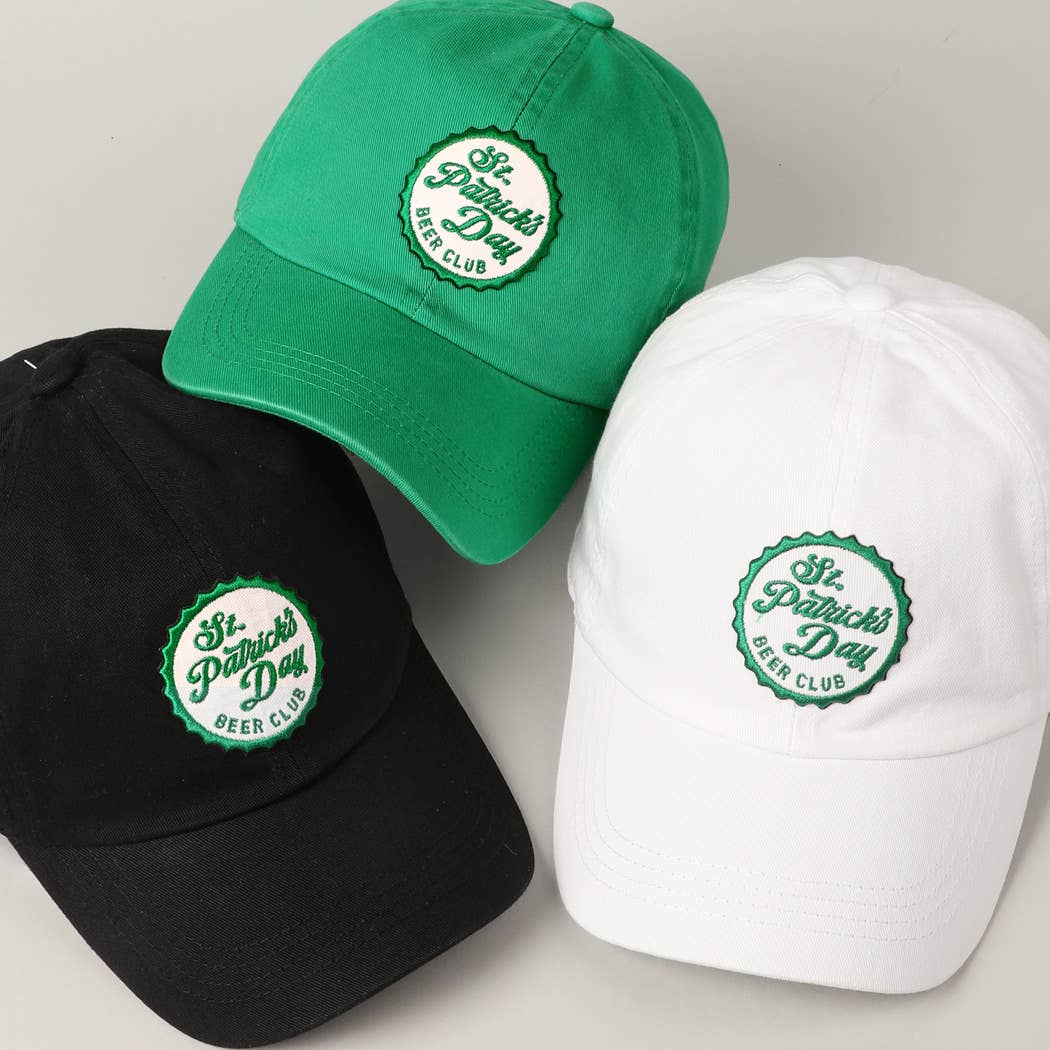 St. Patrick's Day Beer Club Embroidery Patch Cap: Green / ONE SIZE