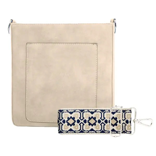ASHLEY SUEDE VEGAN LEATHER CROSSBODY: CAMEL 2
