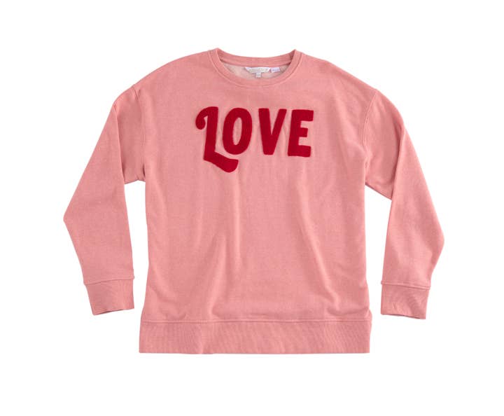 ASSORTED SET OF 6 "LOVE" SWEATSHIRTS, PINK