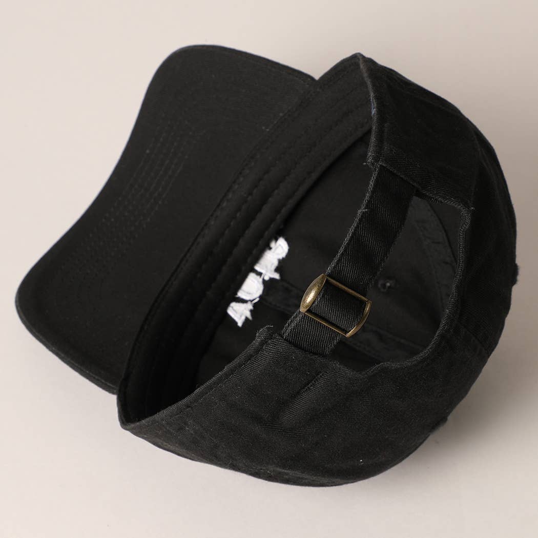 Vote Letter Graphic Embroidered Baseball Cap: ROYAL BLUE / ONE SIZE