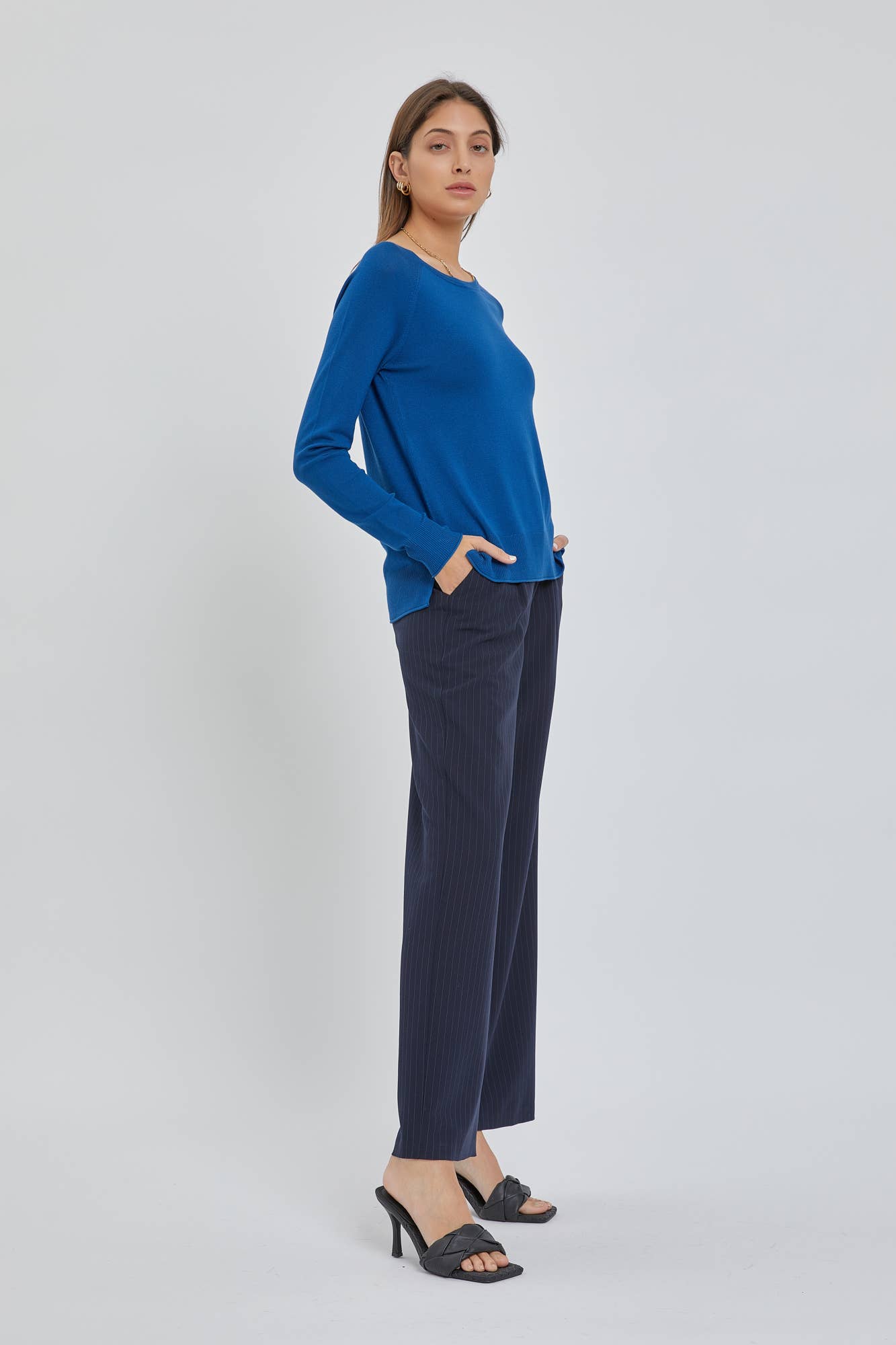 The Camille Sweater: Small / Cobalt