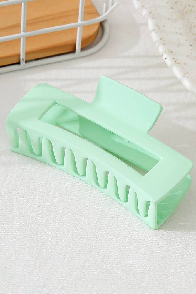 Solid Color Rectangle Shaped Hair Claw: Light Purple