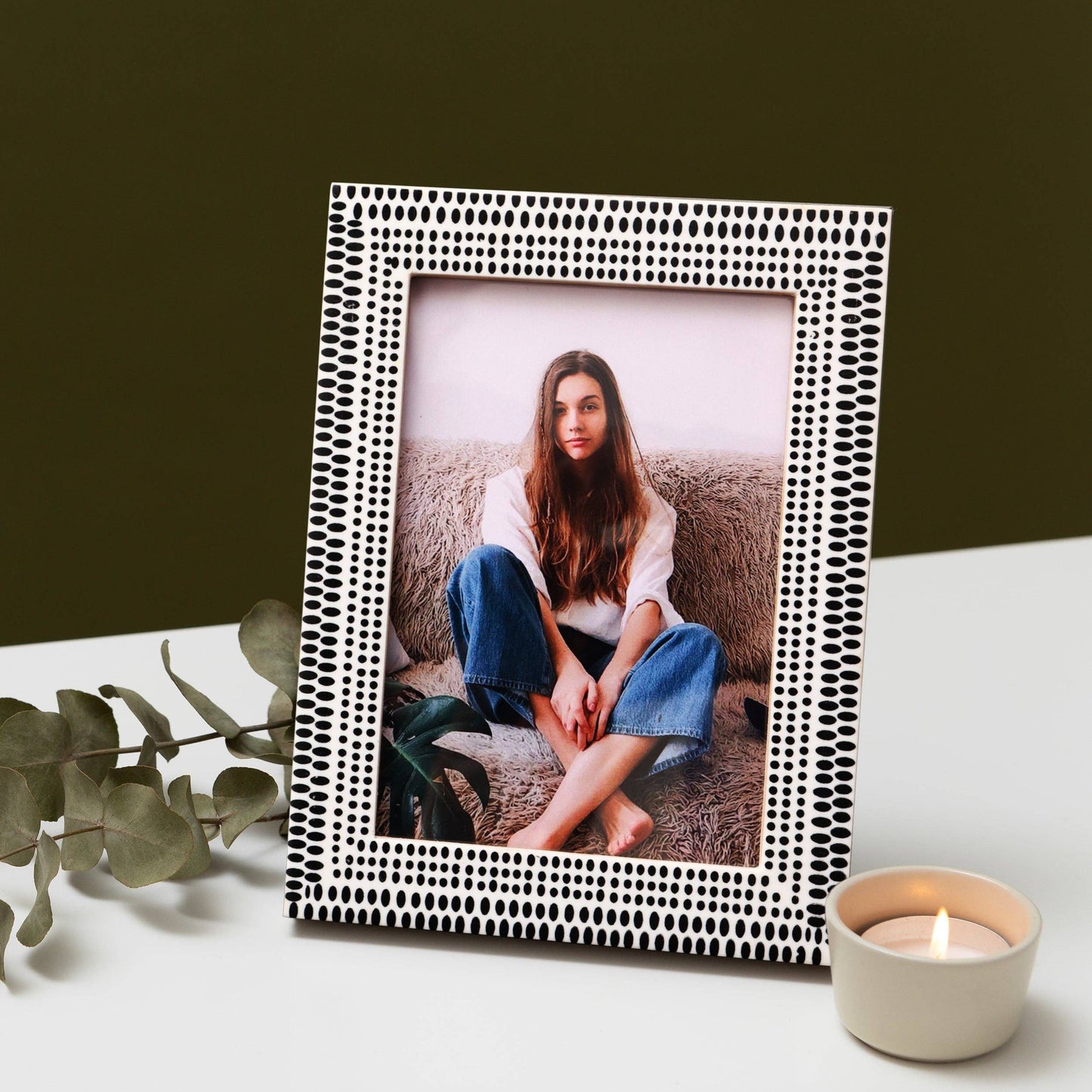 Picture Frame Rhythm Particles Collection Black & White 5x7 Inch: 5x7