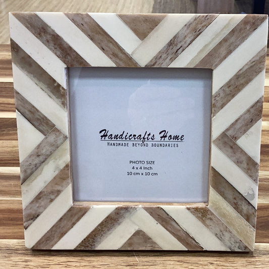 4x4 Chevron Picture Frames Handmade Decor Gift & Poster Frame Brown-White: Brown-White / 4x4
